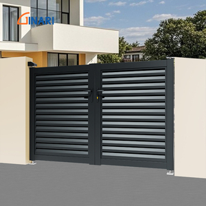 Puerta Batiente Automática de Aleación de Aluminio de 6 pies con Recubrimiento en Polvo, Puerta Doble para Entrada de Vehículos, para Seguridad Residencial, Villas, Jardines y Hogares - Product Image 4