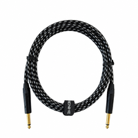 Câble audio professionnel OEM RH-I003 TS pour guitare, mâle-mâle, blindé en spirale, gaine en PVC, conducteur en cuivre sans oxygène, câble en tweed