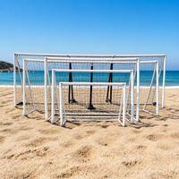 But de football gonflable commercial 7x5 pieds blanc pliable en bâche PVC écologique durable pour entraînement, événement, fête, parc