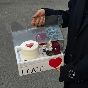 Bolsas de papel de pvc transparente para flores, bolsa de transporte de regalo con <span class=keywords><strong>arreglo</strong></span> <span class=keywords><strong>floral</strong></span>, rectangular, transparente, ramo de cartón, <span class=keywords><strong>caja</strong></span> de transporte para pasteles y frutas - Product Image 1