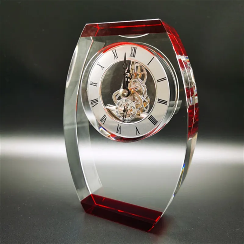 Einzigartige und personal isierte Skulptur Design Kristall uhr Uhr Gast Hochzeits geschenk Kristall uhr