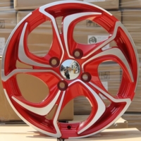 Velg Mobil Aftermarket Aluminium Alloy Lima Palang Desain Mesin Cor Tekanan Rendah 14-16 Inch