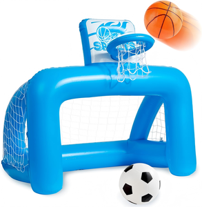 Ensemble de jeu 2-en-1 gonflable : But de football et panier de basket pour une utilisation multi-usage - Product Image 1