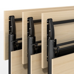 LEADCOM <span class=keywords><strong>BERLIN</strong></span> LS-4-2 Modernes, Langlebiges Kaltgewalztes Stahl-Holz Klappbares Büromöbel, Beweglicher Schulungs- und Konferenzraum - Product Image 3