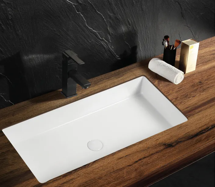 High Quality Small rectangular Undermount Pedestal Basin Ceramic Bathroom Sinks