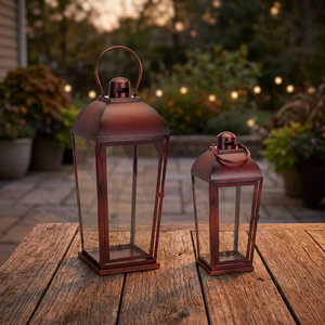 Linterna de metal de acero inoxidable con acabado en polvo de tacto suave y aterciopelado, duradera para uso en el hogar, patio y jardín. - Product Image 5