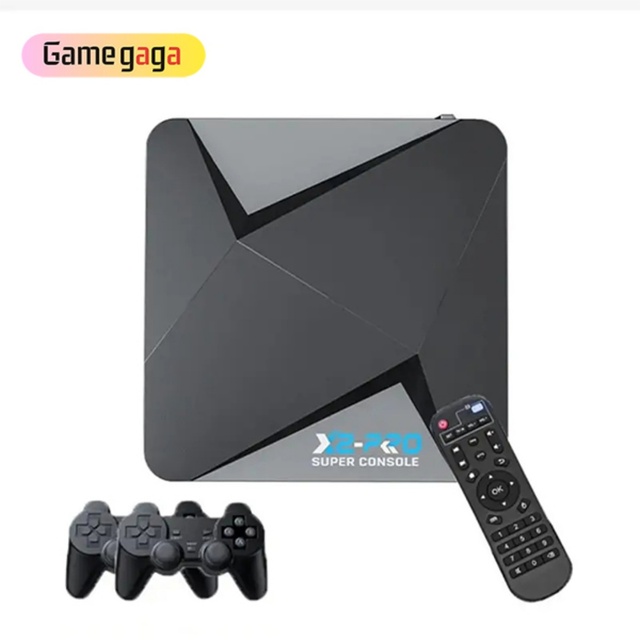 Super Console X2 Pro Game Box 4K HD Output 64GB EU/US Plug Wireless 2.4GHz 2 Wireless Controllers Retro Gaming Android TV Box