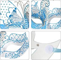 Mystérieux masque de papillon vénitien pour femme, masque de fête d'halloween, masque de bal de fin d'année, accessoires de Costumes de Bar