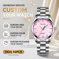Nouvelle conception, modèle populaire, montre à cadran noir pour femmes, résistante à l'eau 3BAR, acier inoxydable, montre analogique à fond rose quartz pour femmes