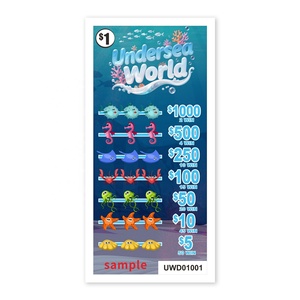 Boletos de Lotería Estilo Océano con Tiradores, Impresión Personalizada de Logotipo y Datos de Ganadores, Tarjetas Rasca y Gana para Promoción - Product Image 2
