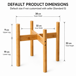 Soporte para Macetas <span class=keywords><strong>de</strong></span> Bambú Ecológico Personalizado OEM ODM, 3 Tamaños, Resistente, con Fácil Montaje - Product Image 2
