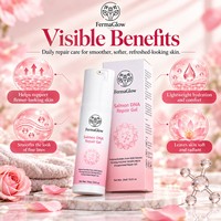 Crème Gel Réparatrice Apaisante Anti-Rougeurs à l'ADN de Saumon PDRN Fermenté, Oligopeptide-1 et Oligopeptide-3 pour Peaux Sensibles et Soutien de la Barrière Cutanée