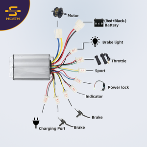 Controlador de bicicleta eléctrica HOSH 36V 48V 14A 250W con kit de motor sin escobillas 6 9 12 15 18MOSFET - Product Image 2
