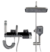 Grande quantité bon prix chrome poli et or salle de bain douche mitigeur pluie jet motif laiton robinet