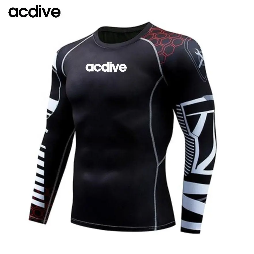 Suministro de fábrica Sublimación personalizada Manga larga Adulto MMA Bjj Fitness Fighting Sports Rash Guard