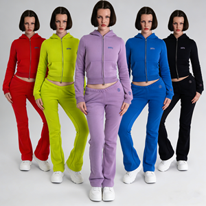 Conjuntos de Dos Piezas con Estampado Gráfico para <span class=keywords><strong>Mujer</strong></span>, Estilo Y2K 2026, <span class=keywords><strong>Ropa</strong></span> Femenina, Sudadera con Cierre y Pantalones Acampanados - Product Image 1