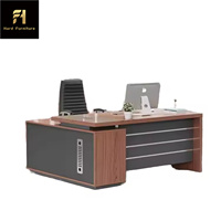 Bureau d'ordinateur exécutif en forme de L convertible en bois de luxe moderne pour bureau à domicile, bureau commercial, bureau de président, bureau de patron