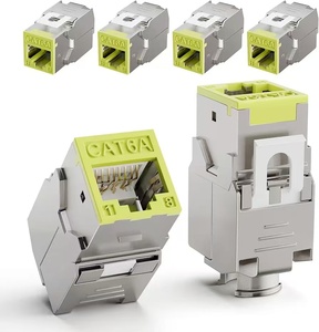 RJ45 màu Keystone Jack FTP cat6A bảo vệ LED Jack 10g 8P8C PoE ++ Modular Jack toolless - Product Image 3