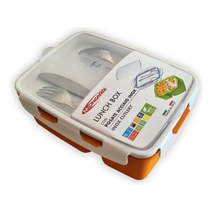 Meal holder (20.8x16x8.4cm) 2P with steel cutlery LYSS Assorted 2123C99 - Product Image 1