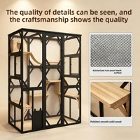 Villa modulaire pour chat avec porte latérale multi-démontable, grand espace et cabine cachette indépendante