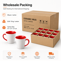 Taza de Café Cónica de 12oz, Dos Tonos, Interior y Asa de Color, Impresión Personalizada, Antiderrames, Apta para Lavavajillas, para Regalos Empresariales al por Mayor