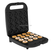Gaufrier belge fixe AOJA quatre empreintes avec plaques triangulaires, en forme de donut, en forme de fleur et en forme de noix, en acier inoxydable 1500W