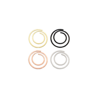Clips de papier circulaires plats personnalisés d'usine BSCI - Clips de papier ronds en or, or rose, noir, argent, clips de papier plats en métal spiralé