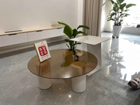 Nordique rond moderne décoration meubles thé café métal verre canapé salon Table d'appoint ensemble