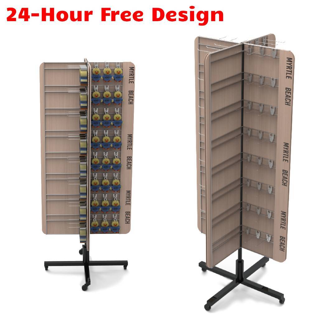 Custom Metal Rotating Hook Display Rack for Dolls Keychains Small Toys Retail & Shop Showcase — view 3