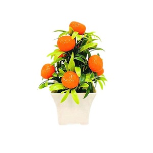 Plantes artificielles en pot, petit bonsaï en plastique, fruit de la fortune, décoration pour la maison, le bureau ou comme ornement de bureau. - Product Image 5