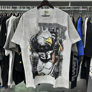 Camiseta MAJESTIK de Manga Corta para Hombre, Estilo HipHop, de Alta Calidad, con Parches de Lentejuelas y Lavado Desgastado - Product Image 2