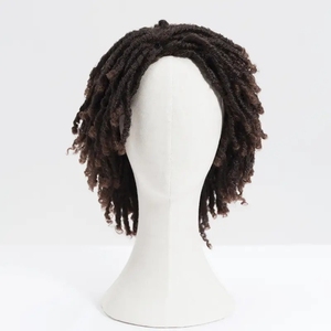 Nouvelle Mode Naturel Afro Crépus Bouclés Crochet Machine Made Synthétique Ombre Perruques Pour Les Femmes Noires Dreadlocks Cosplay Perruques - Product Image 6