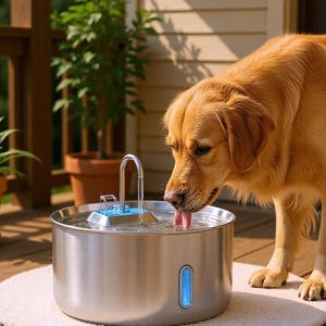 <span class=keywords><strong>Fontaine</strong></span> <span class=keywords><strong>à</strong></span> <span class=keywords><strong>eau</strong></span> pour animaux de compagnie en acier inoxydable de 7 L, alimentée par USB, avec filtre circulant grande capacité pour chats et chiens - Product Image 2