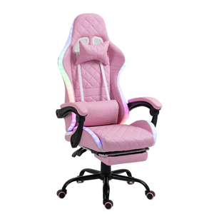 Chaises de jeu Ddp en cuir PU <span class=keywords><strong>rose</strong></span> bon marché, chaises inclinables de jeu, fauteuil de jeu de course RVB avec éclairage - Product Image 1