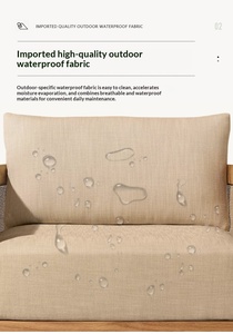 High-<b>end</b> Custom Outdoor Set Northern Europe Style Teak & PE Rattan Anti-Corrosion Sunscreen Garden Furniture - Product Image 4
