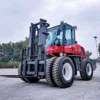 Chariot élévateur tout-terrain diesel 4x4 4WD à mât bi-étages de 1,5T, 3,5T, 5T, 6T pour usage extérieur et terrains accidentés, livraison gratuite