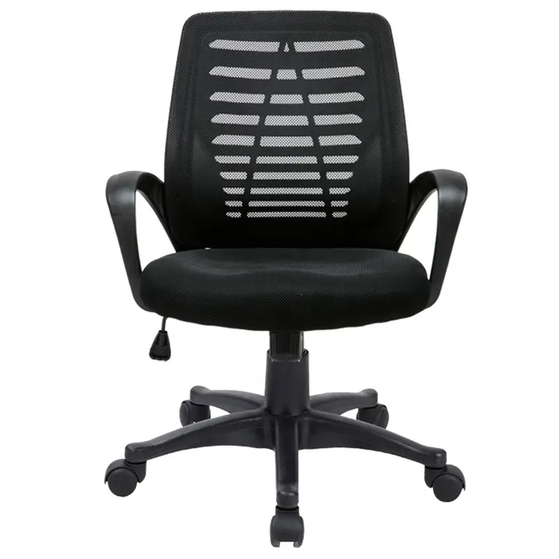 Silla de ordenador para el personal, mueble de estilo moderno, de tela de malla giratoria negra, altura ajustable, de buena calidad