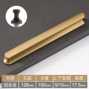 Venta Directa de Manijas de Puerta de Gabinete de Aleación de Aluminio Negro Dorado, Modernas y Extendidas, para Cocina, Dormitorio, Cómoda y Armario - Product Image 4