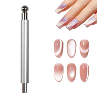 Baguette magnétique à double tête avec perles magnétiques rondes pour la création d'effets de vernis gel pour les yeux de chat, outil de manucure pour salon ou maison