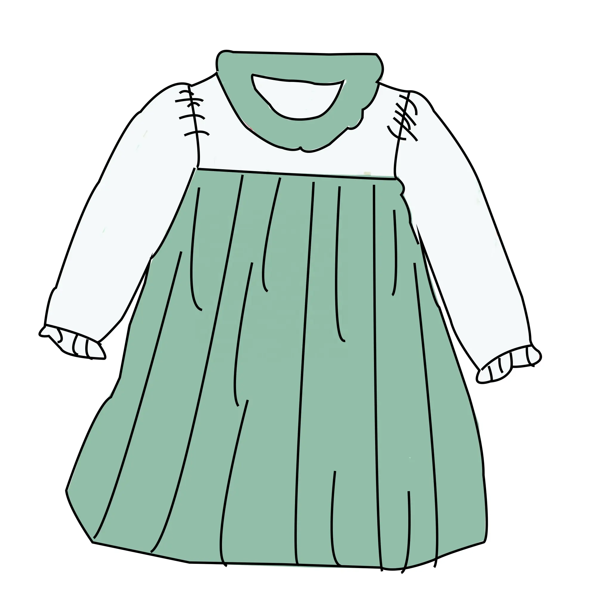 Robe de noël pour bébé filles manches longues avec des robes smockées à volants pour filles robe de bébé en coton une pièce