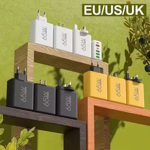 Bloc chargeur 65W avec prise US/EU/UK, adaptateur secteur USB-C, chargeur de téléphone 4 ports USB, chargeur double Type C pour smartphones - Product Image 2