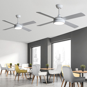 Châu Âu tối giản Black & White Led AC động cơ quạt trần với điều khiển từ xa tùy chỉnh ABS cơ thể cho nhà bếp & Phòng tập thể dục - Product Image 4