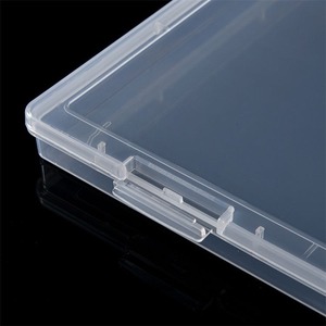 A4 Document Box PP Plastic Transparent Storage Organizer Rectangle Office File Container 30.5x22.3x2.2cm Covered - Product Image 3