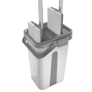 cubo de fregona de limpieza Suppliers-Fregona plana de uso en seco y húmedo, cubo exprimible, suministros de limpieza para el hogar, equipo de limpieza, 360