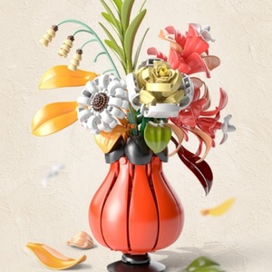 Juego de Bloques de Construcción de Cerámica con Diseño de Lenguaje de Flores para Niños de 5 a 7 Años, Material Ecológico, 50 Piezas, Decoración de Escritorio, Juguete de Regalo - Product Image 1