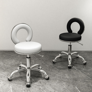 Taburete Elevador Profesional de Metal con Diseño Giratorio Especializado para Salones de Belleza, Barberías y Peluquerías - Product Image 2