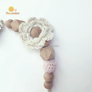 Pinza para chupete de algodón estilo nórdico, para dentición de bebé, ganchillo, flor - Product Image 6