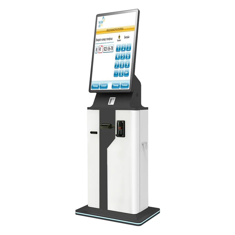 Multi touch screen kiosk bargeld ragistar atm maschine bank bargeld akzeptor maschine