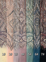Robe de mariée série de luxe broderie en maille multicolore multi-type paillettes perlées broderie tissu de vêtements pour enfants