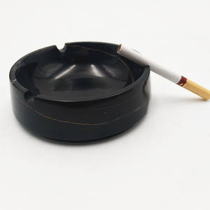 โลโก้ที่กำหนดเองสีดำหินอ่อนหินธรรมชาติซิการ์ที่เขี่ยบุหรี่ - Product Image 3